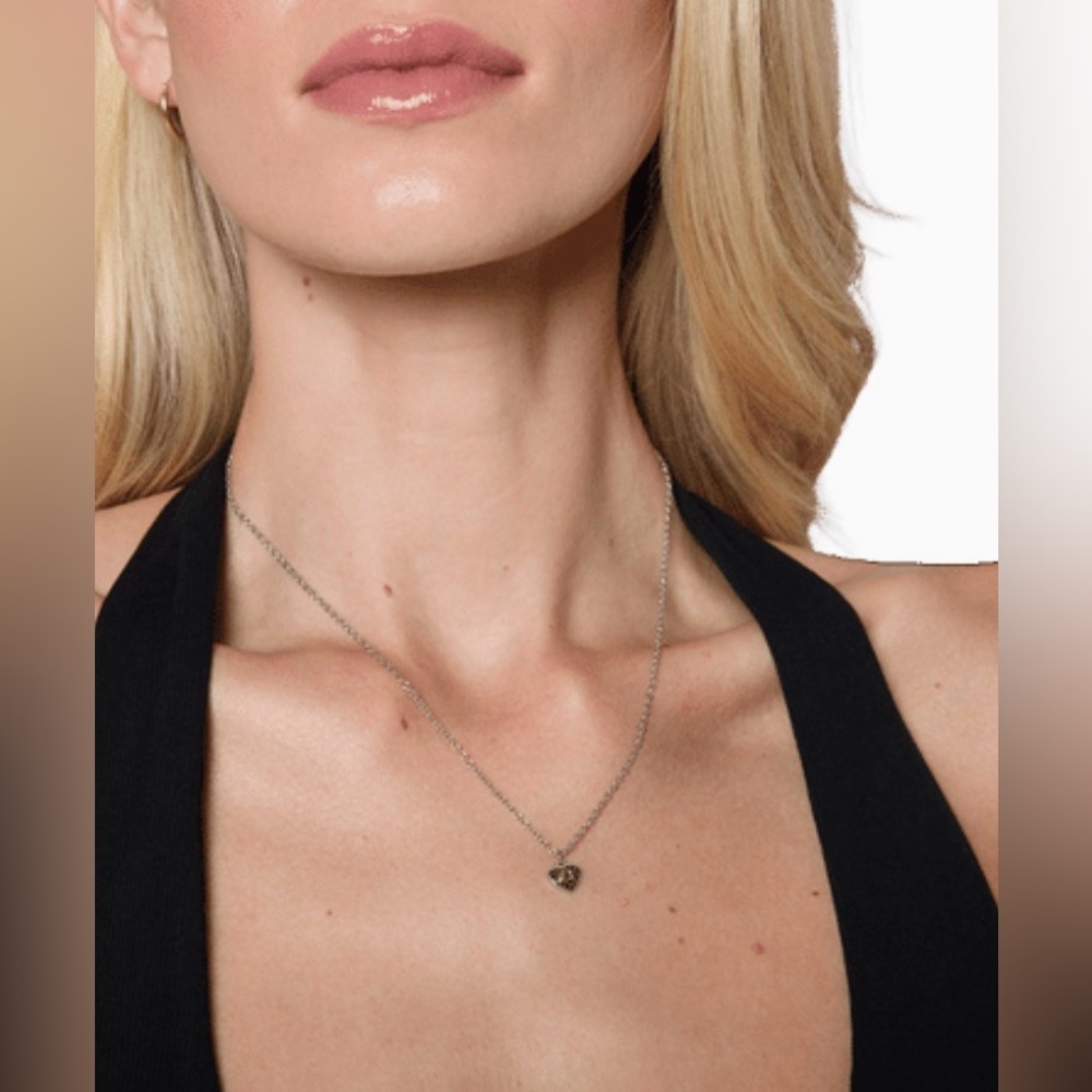 COACH Necklace with Heart-Shaped Pendant - Silver - Picture 7 of 9